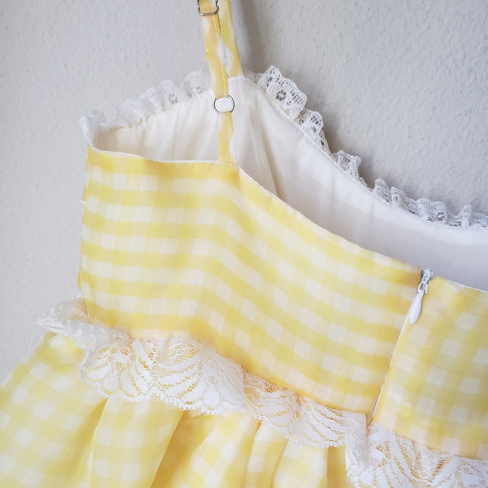 ❗SOLD OUT❗Organza Spaghetti Strap Puff Babydoll Dress - Picture 11 of 16